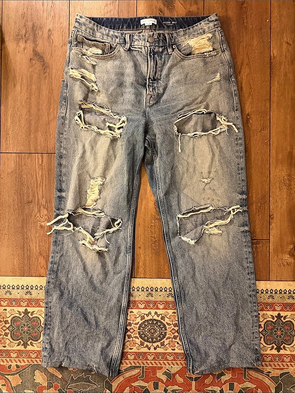 Good American Good 90’s Mid Rise Baggy Jeans 10/30